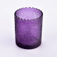 China High quality purple glass candle holder for home decor manufacturer