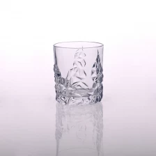 China Hight quality embossed pattern whiskey glass drinking glass manufacturer