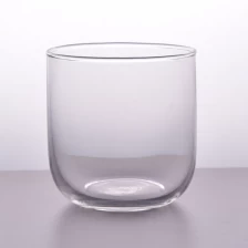 China Hight white clear transparent glass candle holder cup manufacturer