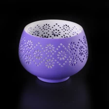 中国 Hollow out ceramic candle vessel candle jars wholesale 制造商