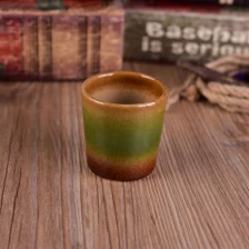 China Home decor colorful transmutation glazing candle cup manufacturer