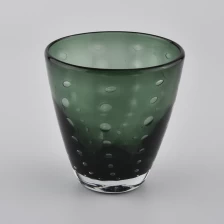 China Home decoration luxury green candle glass holders manufacturer