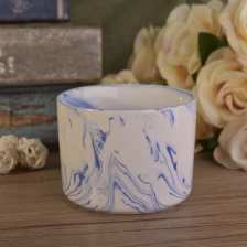 China Home decoration marble glazed ceramic candle jars manufacturer