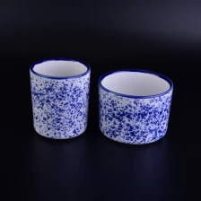 Chine Accueil bougeoirs en céramique bleu fabricant