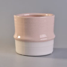 China Home decorative two tone color ceramic candle holder manufacturer