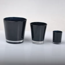 China populares tamanho três vela frascos de vidro preto quente para decoração de casamento casa fabricante