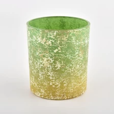 China Hot sale 300ml glass candle jar with gradient green color supplier manufacturer