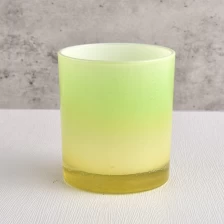 China Venda quente de 300 ml gradiente verde color vidro vela jarra fornecedor fabricante