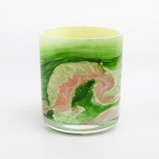 الصين Hot sale 390ml green glass candle jar with round bottom الصانع