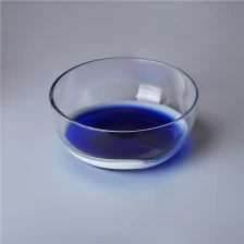 China Hot sale blue white cloudy finish solid glass container for candle manufacturer