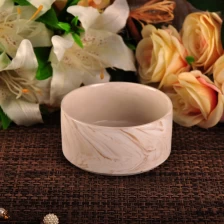 الصين Hot sale matt white marble candle bowl for home fragrance الصانع