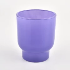 China Hot sales 200ml cylinder purple glass candle holder wholesale fabricante