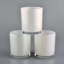 China In bulk cylinder white painted inside glass candle jar holders manufacturer