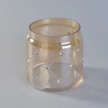 China Titulares de vela de vidro de ionização com decoração de laser e diamante fabricante