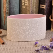 الصين Iridescent glazed oval ceramic candle containers الصانع
