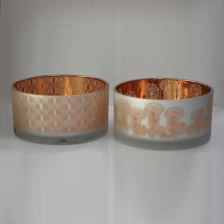 porcelana Contenedor de vidrio de vela de gran capacidad de 52 oz con baño de oro fabricante