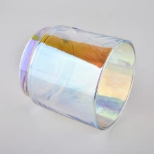 China Large Capacity Holographic Iridescent Glass Candle Jars manufacturer