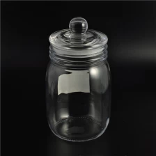 China Large capacity transaprent glass jar with glass lid manufacturer
