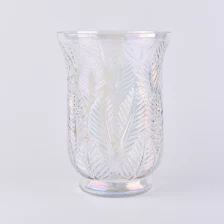 China Large pearl white hurricane glass candle holder wholesale manufacturer
