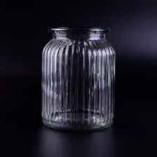 China Large round strip container mason glass jar manufacturer