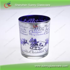 China Laser Engrave Pattern Plated Glass Candle Holder with Spraying manufacturer