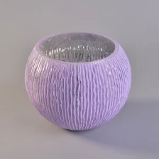China Lavender purple ball shape glass candle holder wholesale manufacturer