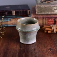 China Hellgrün Bambus Gelenk Blume Glasiert Keramik Duft Wachs Kerze Jar Hersteller