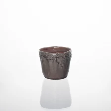 China Light purple crack ceramic candle holder manufacturer