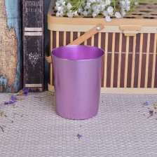 China Light violet V shape metal candle jars for home decor wholesale manufacturer