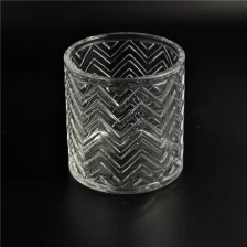 porcelana Línea relieve frasco de vidrio con tapa de cilindro fabricante