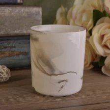 China Long cilindro branco mármore cerâmica vela potes quente venda fabricante
