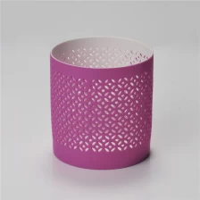 China Lovely Pink Heat Resistant Hollow Ceramic Candle Jar manufacturer