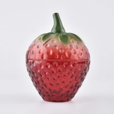 China Lovely strawberry shape glass candle holder wholesale manufacturer