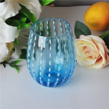 China Low MOQ Colored Mouth Blown Glass Candle Jar manufacturer