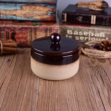 China Low MOQ Transmutation glaze Ceramic Candle Jar With Lid Hersteller