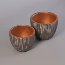 Chiny Low MOQ copper painted bowl design concrete candle vessel producent
