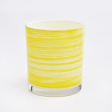 Chine Luxury 300 ml de verre en verre peinture à main Distributeur de pot de bougie en verre fabricant