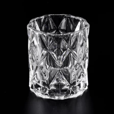 China Luxury Diamond Cut Crystal Glass Candle Holder manufacturer