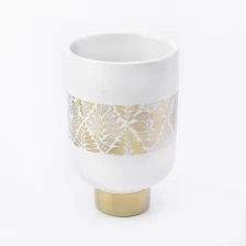 China Luxury Empty Ceramic Candle Holder For Wax Candle Making pengilang