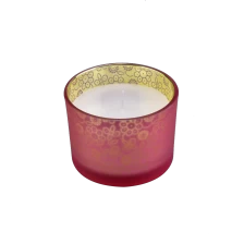 China Luxury Frosted Glass Candle Jars With printing manufacturer
