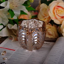 China Luxury Golden Sprayed Mercury Electroplated Glass Candle Containers manufacturer