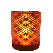 China Luxury Laser Engraved Pattern Glass Candle Jars manufacturer