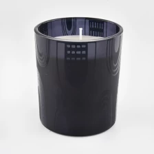 中国 带徽标的豪华哑光黑玻璃蜡烛罐 制造商