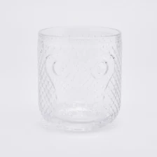 Chiny Luksusowy szklany świecznik Owl face 365ml hurtowo producent