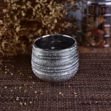 China Luxury Silver Cylinder Dolomite Ceramic Candle Holder pengilang
