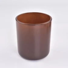 China Luxury amber round bottom glass candle jars supplier manufacturer