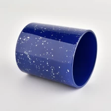 China Jarra de vela de vidro azul de luxo para decoração em casa fabricante
