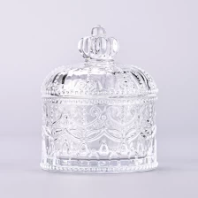 中国 豪華なカスタムクラウンデザインガラスキャンドルコンテナ結婚式の装飾用のふた付き メーカー