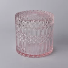 China Luxury diamond glass candle container with lid manufacturer