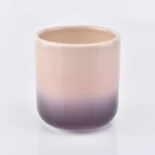 China Luxury double color round bottom ceramic candle holder 10oz popular selling home decoration manufacturer